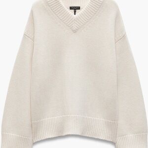 rag & bone Danica Ivory wool cashmere V-Neck Women's Sweater
